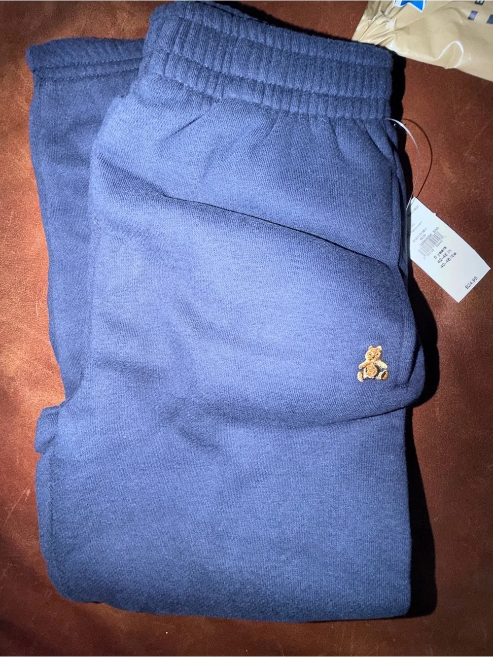 GAP Navy Sweatpants with Embroidered Bear Accent